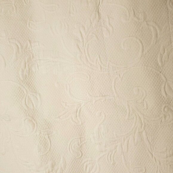 Matelasse Pillow Sham King White Cream Woven Floral Flower Pattern Cottagecore - Picture 3 of 7
